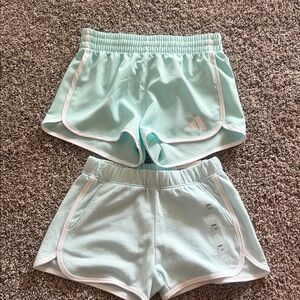 Adidas Mint Green Athletic Shorts Set